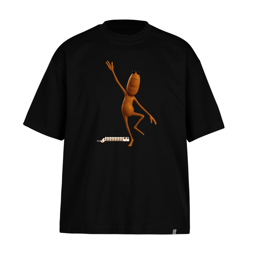 سایز-واقعی-نیهاد- تیشرت باکسی مارکوس رقصان - تصویر 1